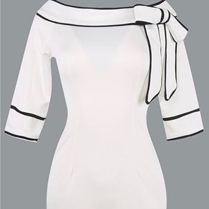 Off The Shoulder Dress for Women Summer Teens Girls Juniors Dress White/black S